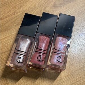 New Elf shimmer lip oils set of 3